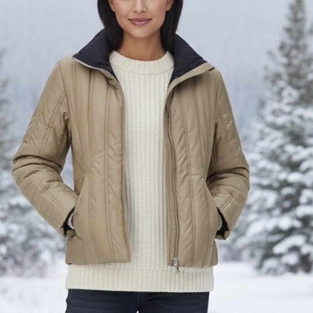 Michael Michael Kors Brown Reversible Puffer Jacket Medium